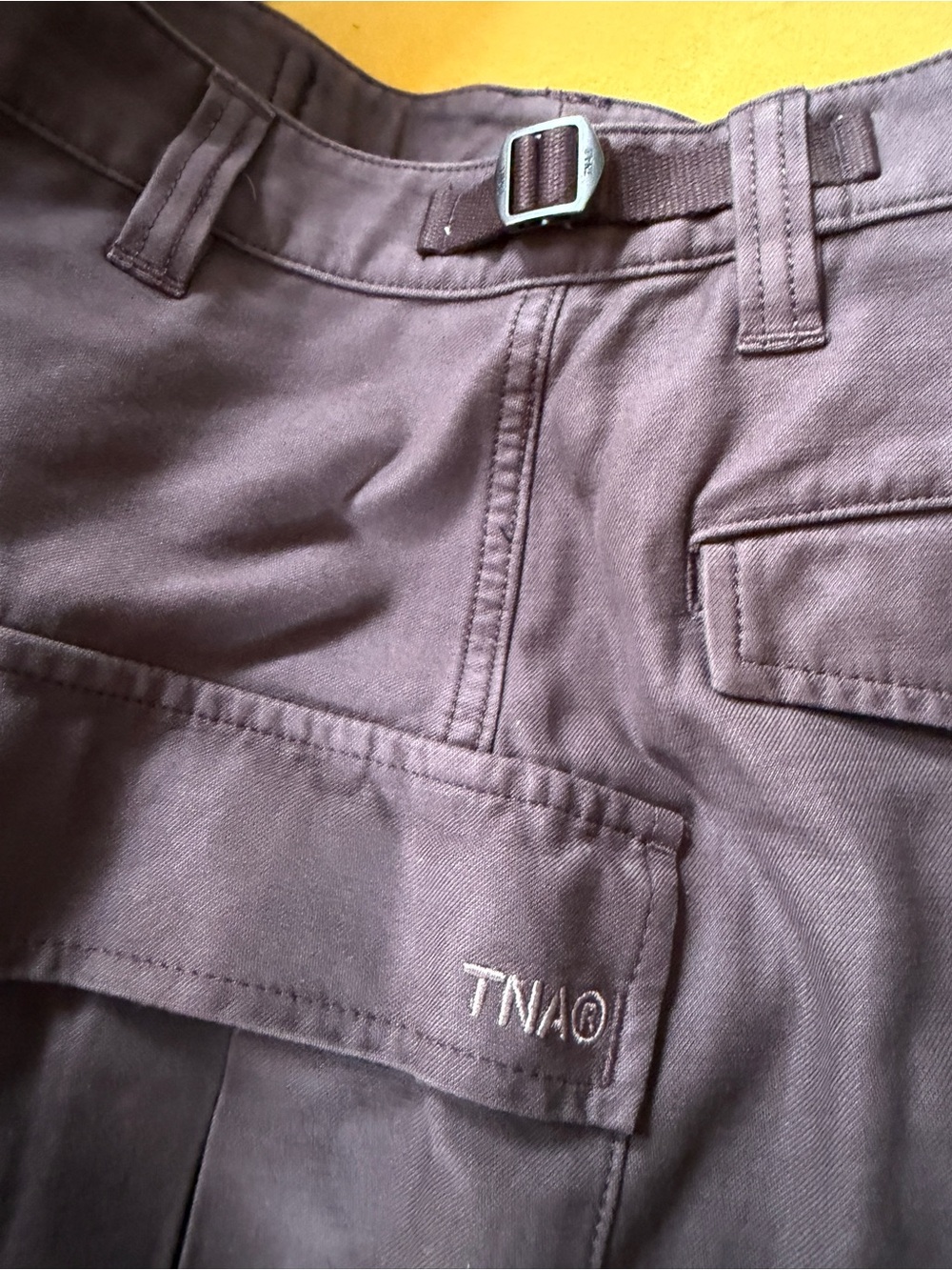 TNA Brown Cargo Mini Skirt